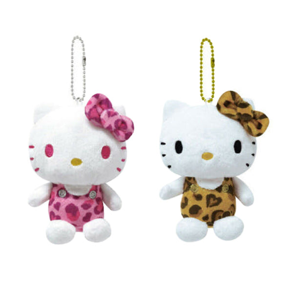 산리오 헬로키티 호피 시리즈 볼 체인 마스코트 봉제 인형 키홀더