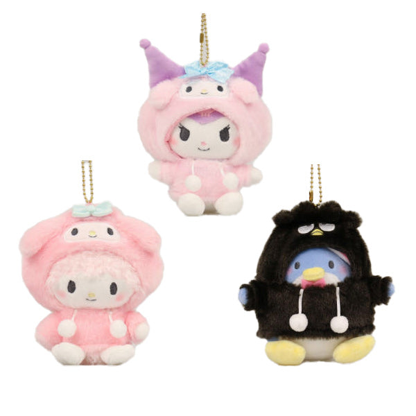 산리오 파카 인형 미니 마스코트 인형 키링 키홀더 쿠로미 마이스위트피아노 턱시도샘