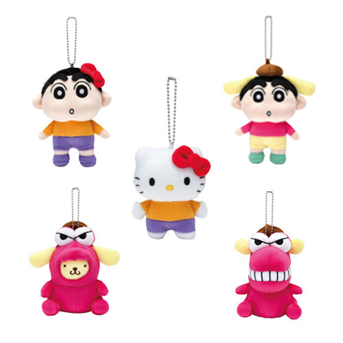 짱구 산리오 콜라보 캐릭터즈 키링 봉제인형 마스코트