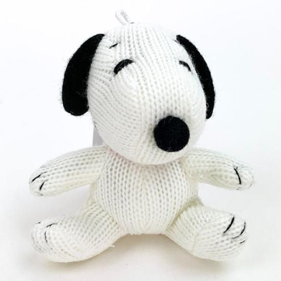 스누피 니트 마스코트 키홀더 블랙