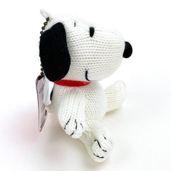 스누피 니트 마스코트 키홀더 블랙