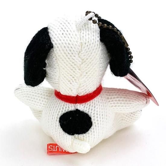 스누피 니트 마스코트 키홀더 블랙