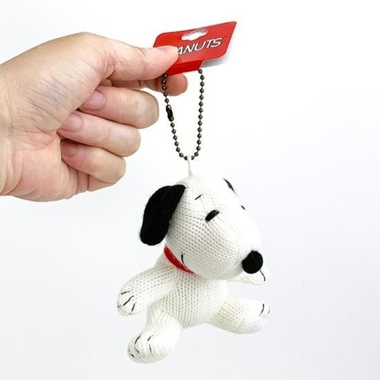 스누피 니트 마스코트 키홀더 블랙