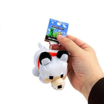마인크래프트 늑대 마스코트 인형 키체인 키홀더 키링