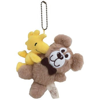 나카지마코퍼레이션 피넛츠 스누피 우드스톡 베어 마스코트 인형 키홀더 키링