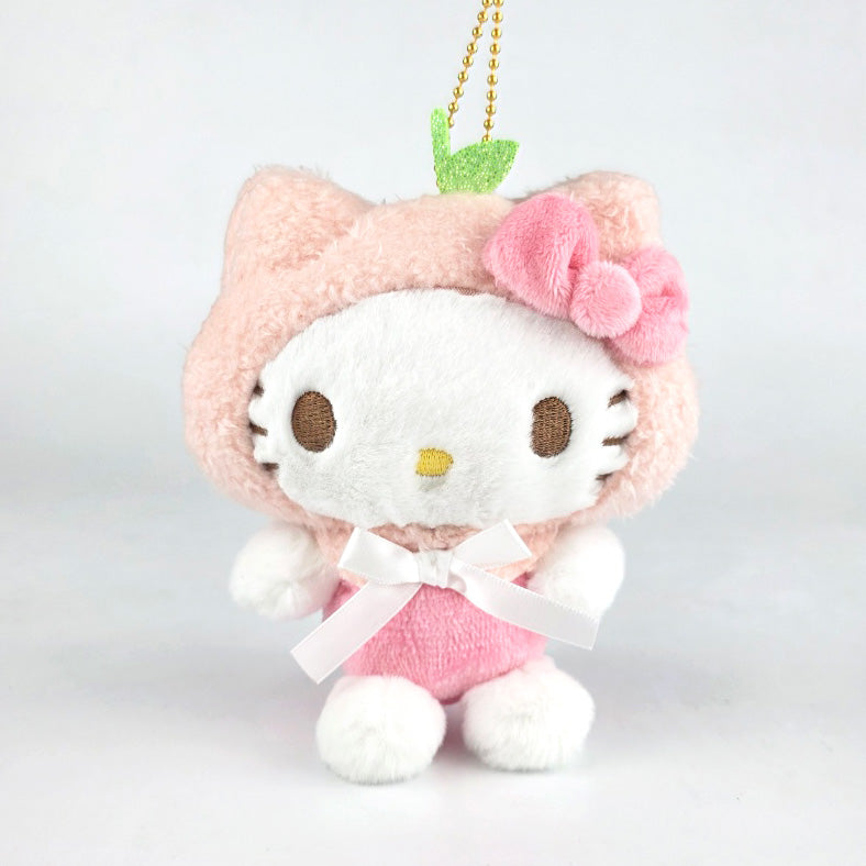 산리오 캐릭터즈 파스텔 후르츠 과일 케이프 마스코트 봉제 인형 키홀더 키링