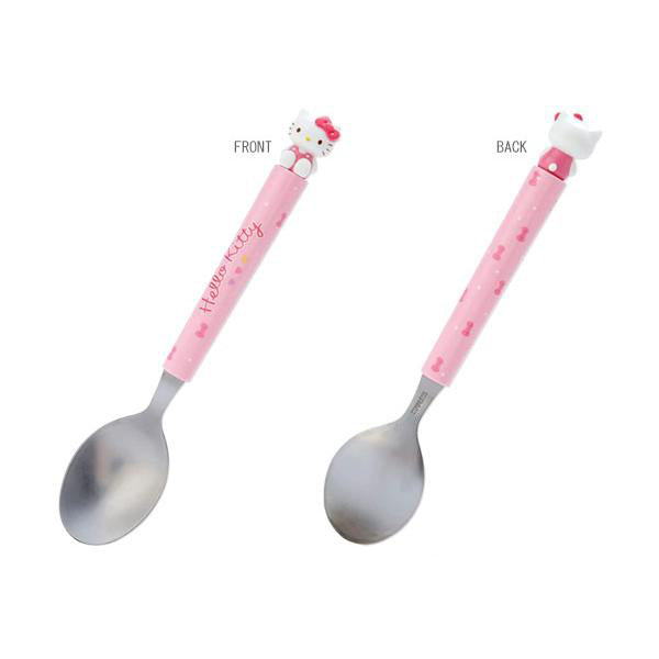 산리오 상단에 캐릭터 있는 스푼 포크 헬로키티