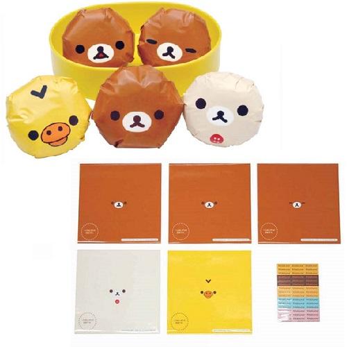 리락쿠마 오니기리 랩 도시락 포장 데코용 6세트