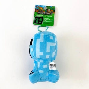 마인크래프트 충전 크리퍼 블루 마스코트 인형 키체인 키홀더 키링