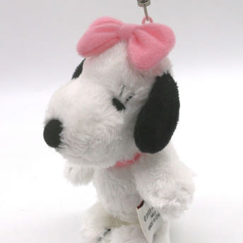 스누피 쁘띠 후와 마스코트 봉제 인형 벨 키홀더 키링