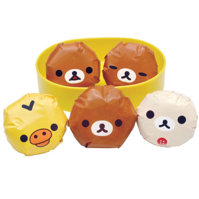 리락쿠마 오니기리 랩 도시락 포장 데코용 6세트