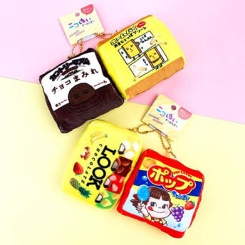 후지야 페코짱 자석 마그넷 마스코트 2개 세트 인형 키링 키홀더 초콜렛사탕