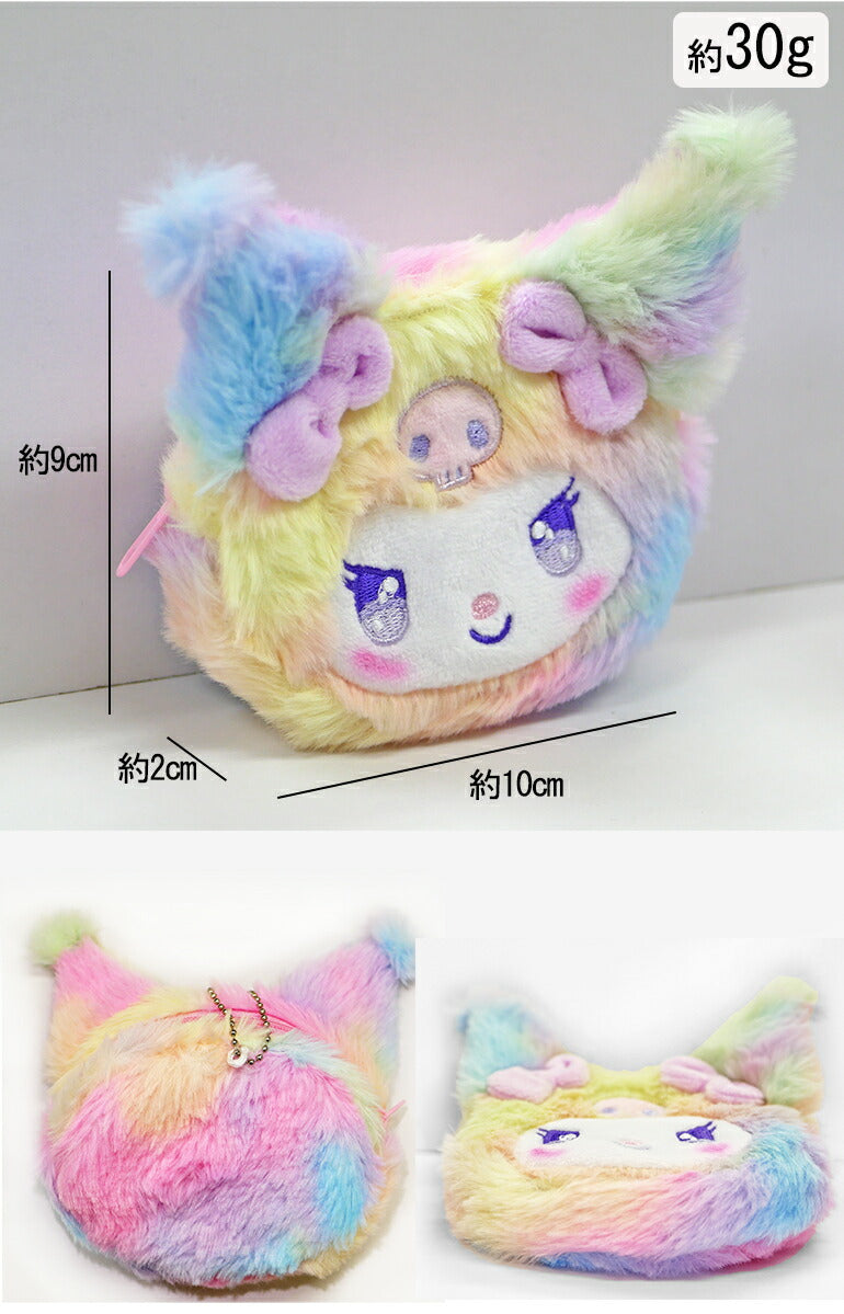 산리오 페이스형 컬러풀 레인보우 미니 에어팟 소품 파우치 키홀더 키링