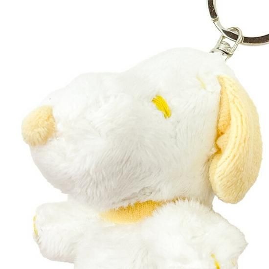 스누피 레인보우 컬러 마스코트 인형 화이트 키홀더 키링 열쇠고리