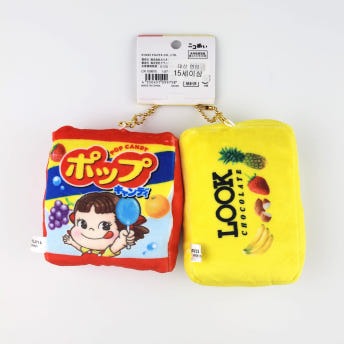 후지야 페코짱 자석 마그넷 마스코트 2개 세트 인형 키링 키홀더 초콜렛사탕