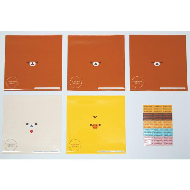 리락쿠마 오니기리 랩 도시락 포장 데코용 6세트