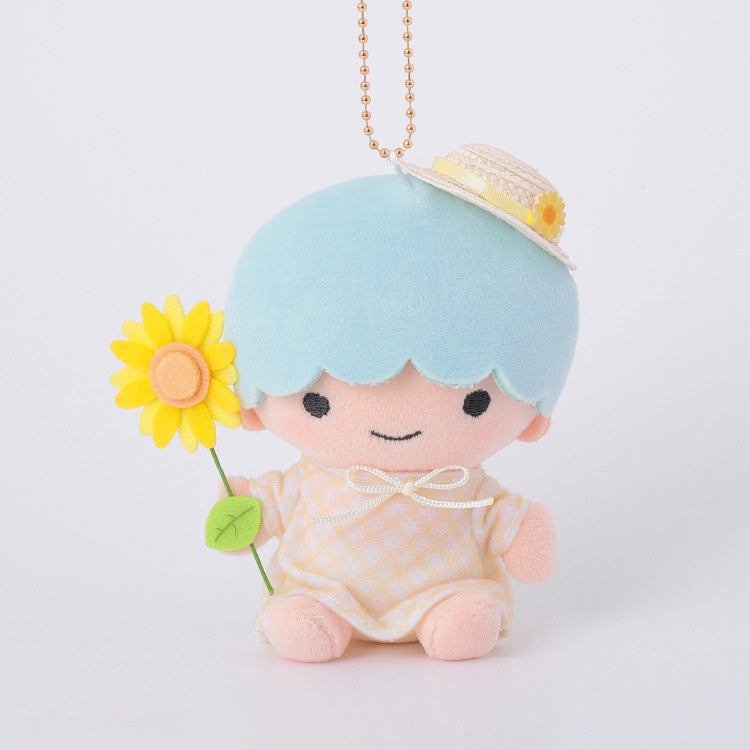 산리오 캐릭터즈 해바라기 모큐모큐 봉제인형 마스코트 키링