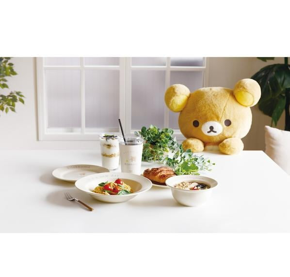 리락쿠마 레터링 키친 부엌 시리즈 파스타 카레 뉴본 접시 캐릭터 식기 전자레인지 가능