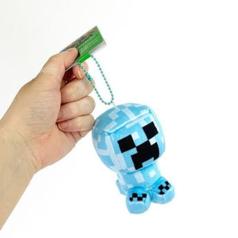 마인크래프트 충전 크리퍼 블루 마스코트 인형 키체인 키홀더 키링