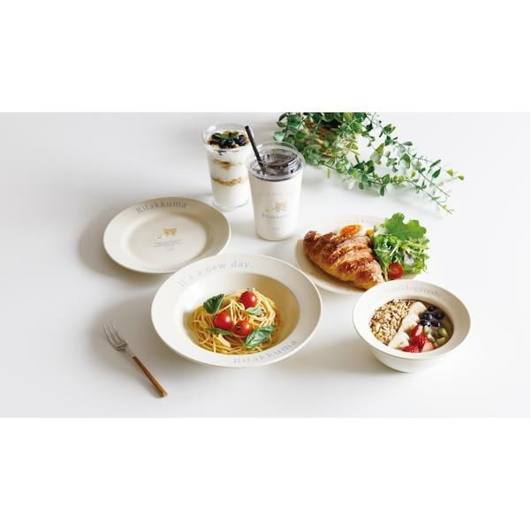 리락쿠마 레터링 키친 부엌 시리즈 파스타 카레 뉴본 접시 캐릭터 식기 전자레인지 가능