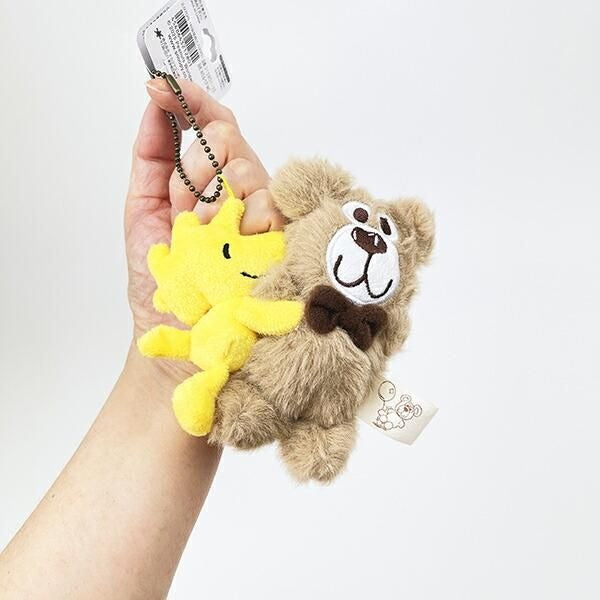 나카지마코퍼레이션 피넛츠 스누피 우드스톡 베어 마스코트 인형 키홀더 키링