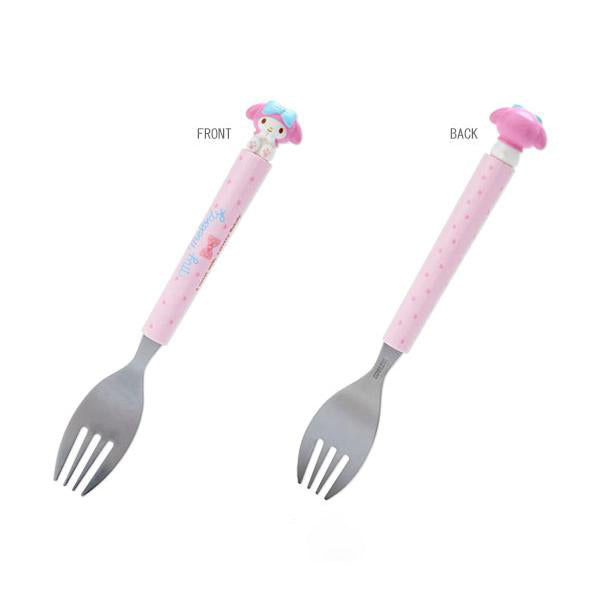 산리오 상단에 캐릭터 있는 스푼 포크 헬로키티