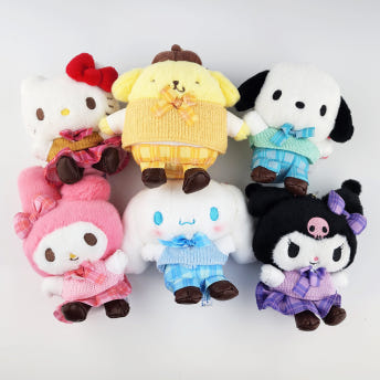 산리오 레트로 교복 마스코트 클래식 봉제인형 볼체인 마스코트 인형 키홀더