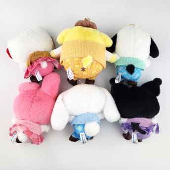 산리오 레트로 교복 마스코트 클래식 봉제인형 볼체인 마스코트 인형 키홀더